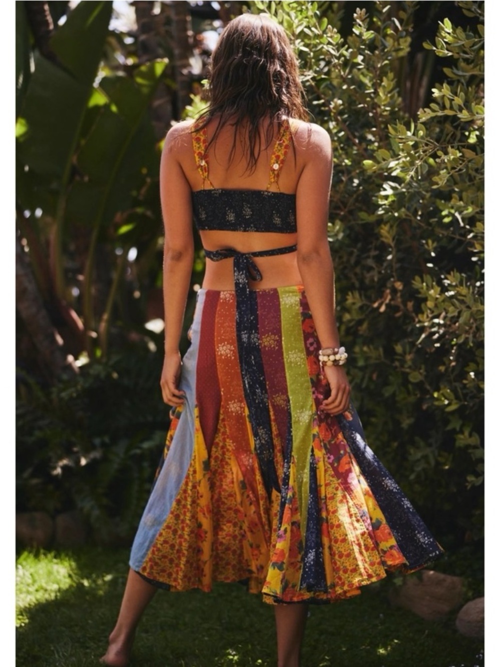 Free People Piper Mixed Patchwork Skirt - Picture 2 of 5